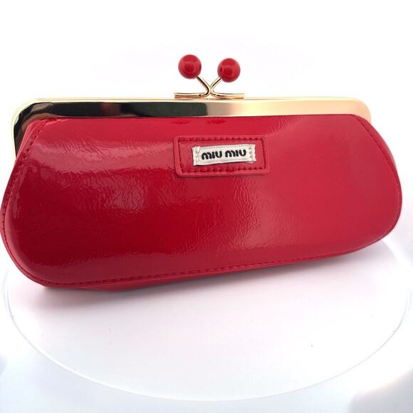 Miu Miu Red Patent Leather Kiss-Lock Pouch (Gift with Purchase) - Picture 1 of 3